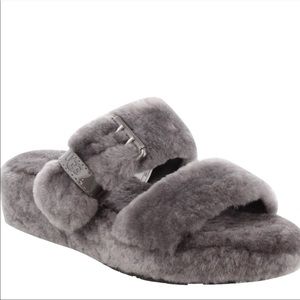 Ugg Fuzz Yeah Charcoal Grey Slippers